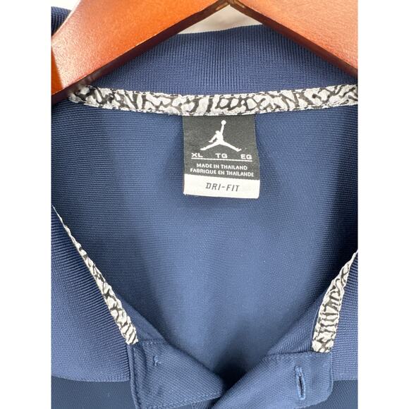 Nike Jordan Dri-FIT Polo Shirt Navy Blue Jumpman Logo Mens XL Athletic EUC - Picture 4 of 9